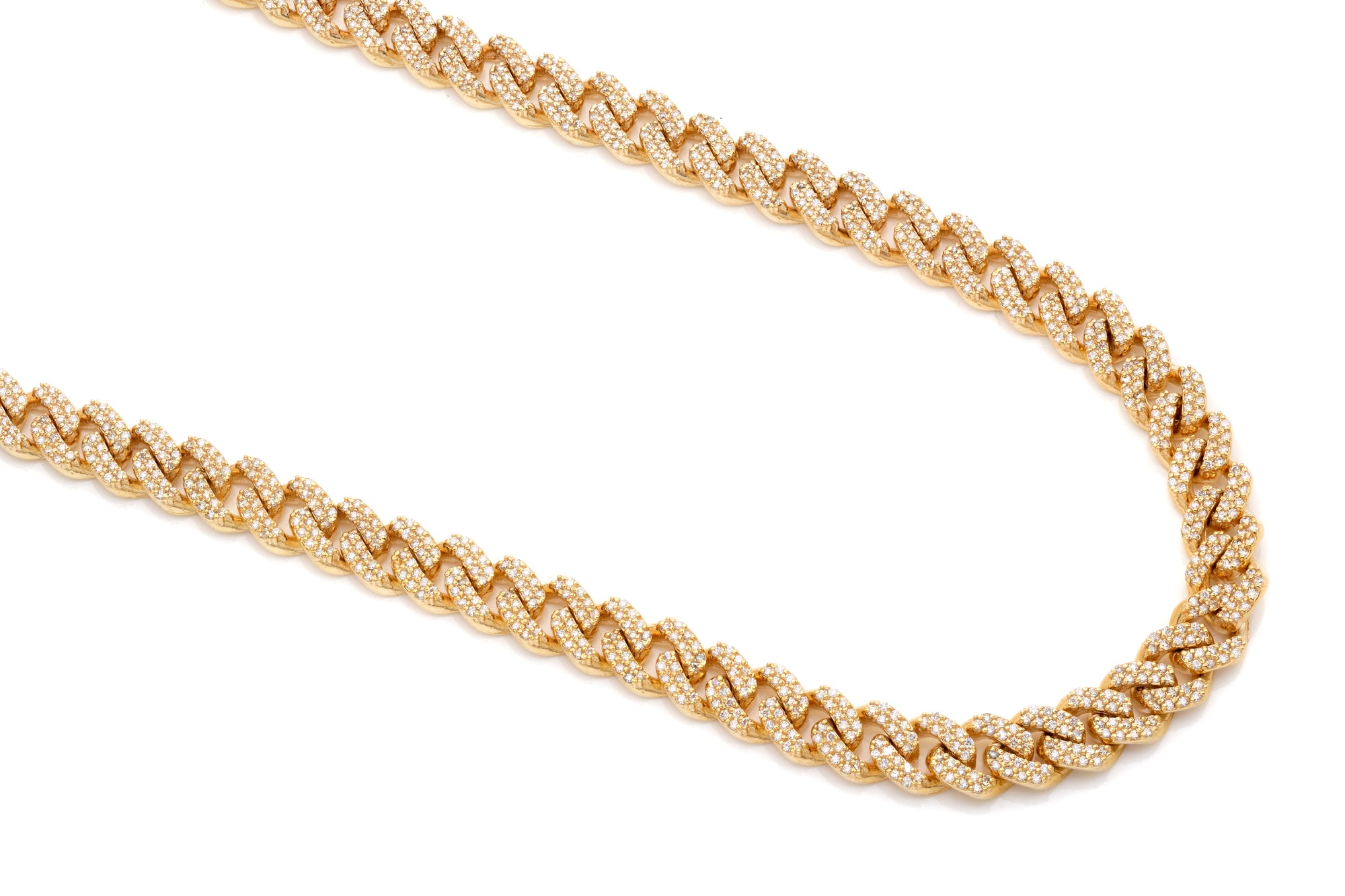 yellow gold cuban diamonds