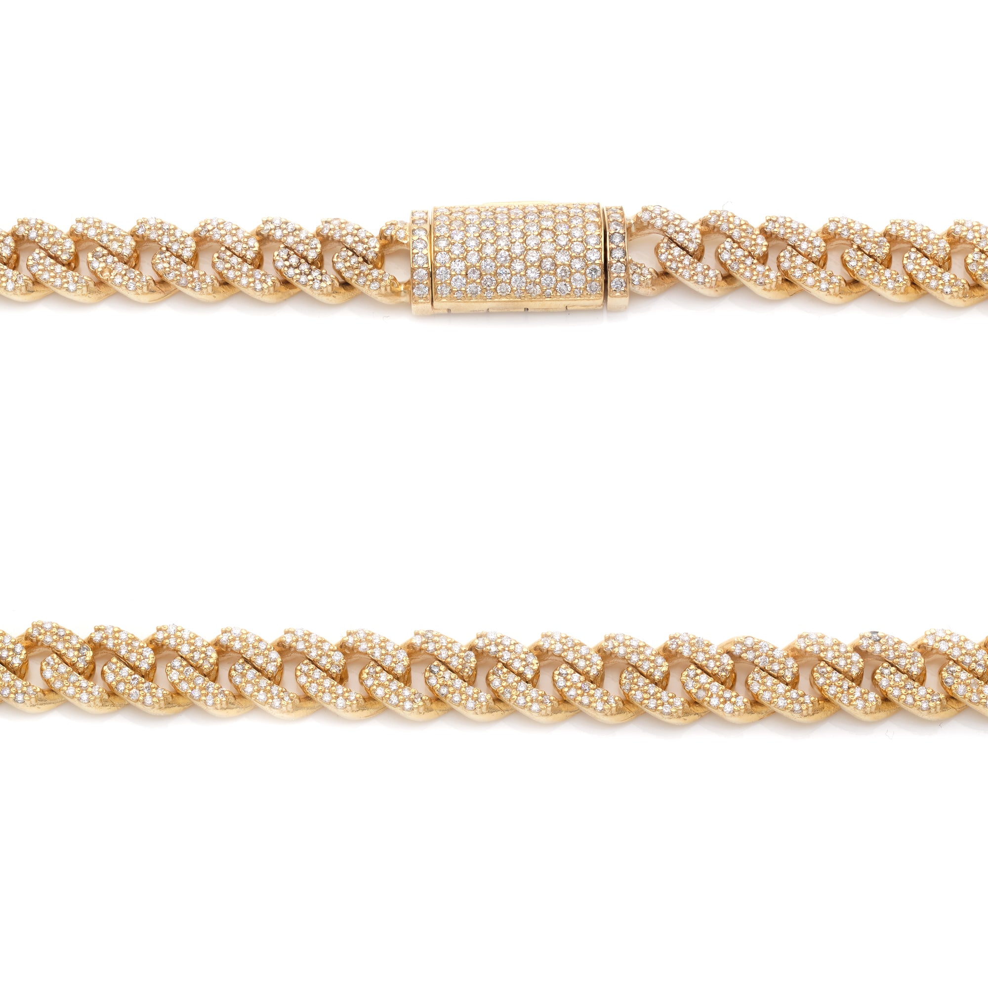 yellow gold cuban diamonds