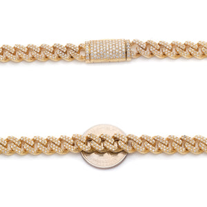 yellow gold cuban diamonds