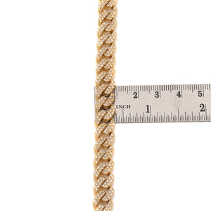 yellow gold cuban diamonds