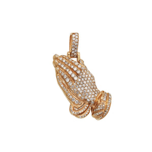 pendant prayer hands yellow gold