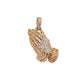 pendant prayer hands yellow gold