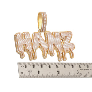 4 Character Beveled Drip Letters Pendant