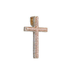 Micro Duo Tone Diamond Cross