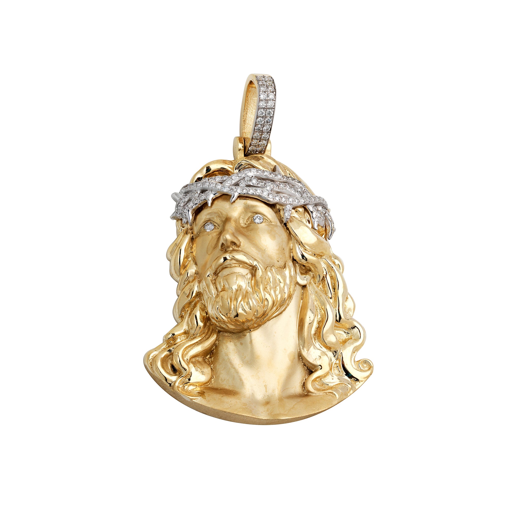 Diamond Jesus Head Pendant
