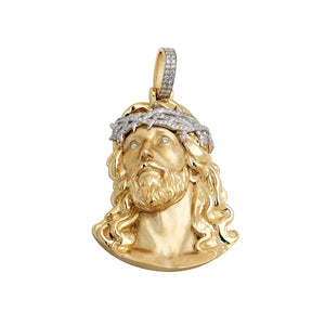 Diamond Jesus Head Pendant