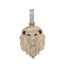 Fully Iced Micro Lion Head Pendant