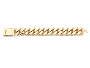 4 Row Diamond Prong Set Cuban Link Bracelet