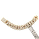 4 Row Diamond Prong Set Cuban Link Bracelet