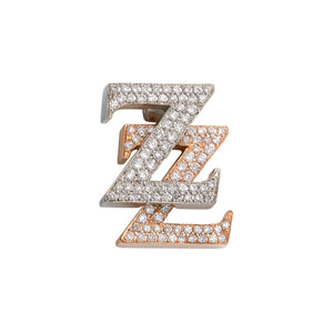 Mixed Metal Micro ZZ Logo Pendant