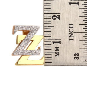 Gold Micro ZZ Logo Pendant